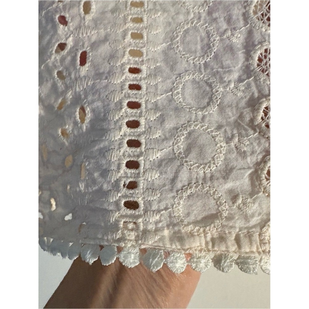 Joie Crochet Lace Sleeveless Cotton Top Ivory Coastal Small - Picture 7 of 7